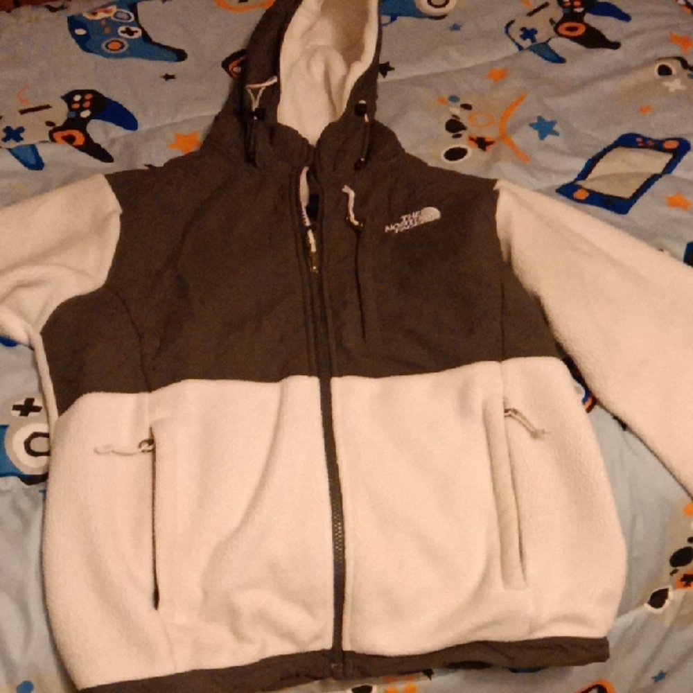 The North Face Gray and White Fleece Jacket, Women's Size S